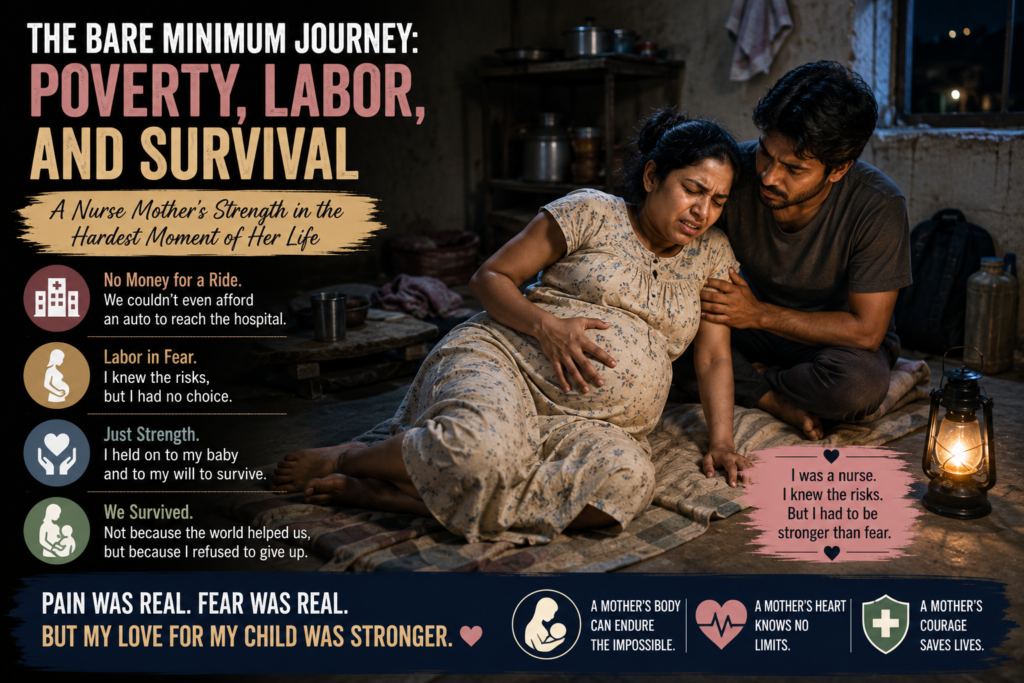 Pregnancy Survival Struggles. Even In Hardship, A Mother's Strength Protects Her Child. A Visual Representation Of Poverty, Pregnancy, Labor, And Survival During Difficult Circumstances.