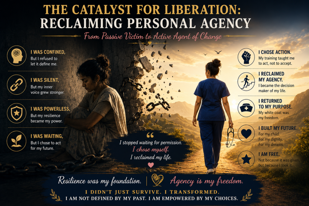 Personal Agency Journey. The Moment I Reclaimed My Agency, My Future Began To Change. A Powerful Image Showing Resilience, Self-Worth, Independence, And Personal Transformation.