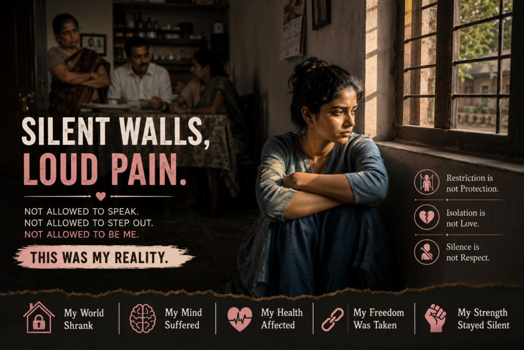Emotional Isolation Home. A Visual Representation Of Emotional Isolation And Restricted Freedom After Marriage.