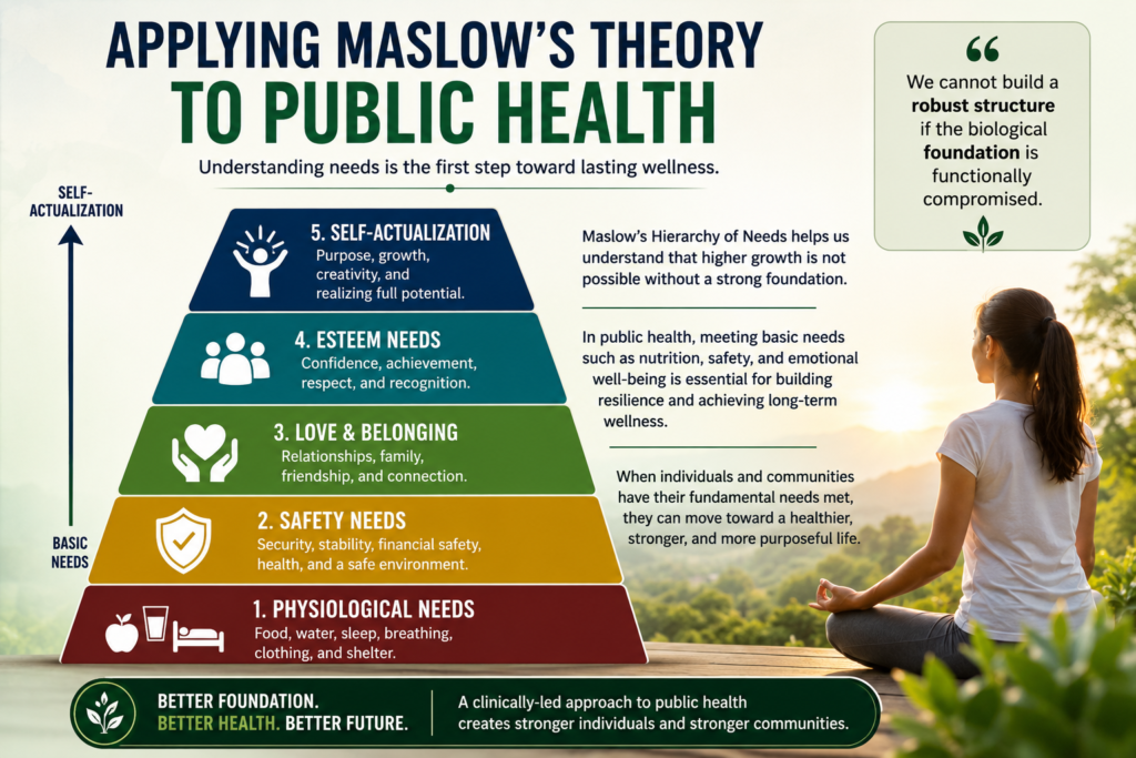 Health Hierarchy Model. Understanding Needs is the First Step Toward Lasting Wellness. A Visual Representation Of Maslaw's Hiereachy Applied To Health And Wellness.