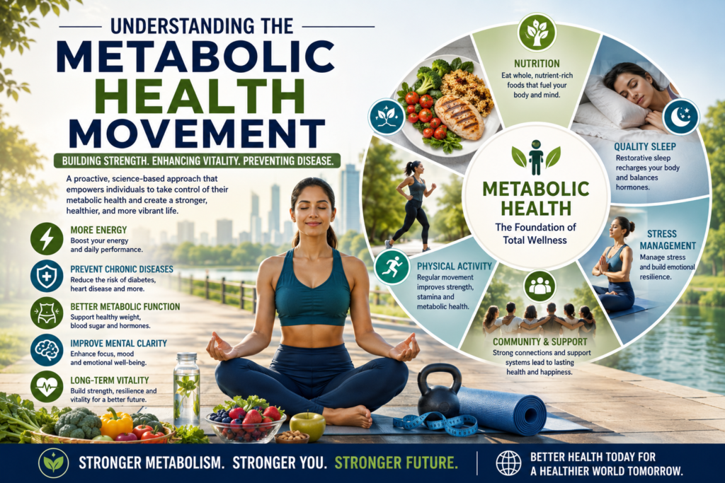 Metabolic Health Movement Health Supports Vitality And Disease Prevention. This Image Represents Of Healthy Lifestyle Practices That Improve Metabolic Wellness.