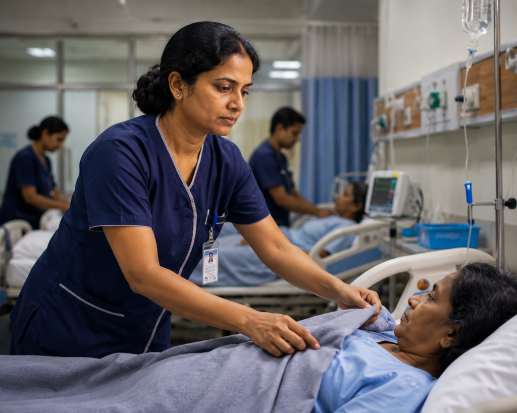 Nurse Rebuilding Life After Escape While Raising Two Daughters Alone. This Image Represents A Resilient Nurse Rebuilding Life After Escape, Balancing Motherhood, Work, and Personal Healing While Raising Two Daughters.