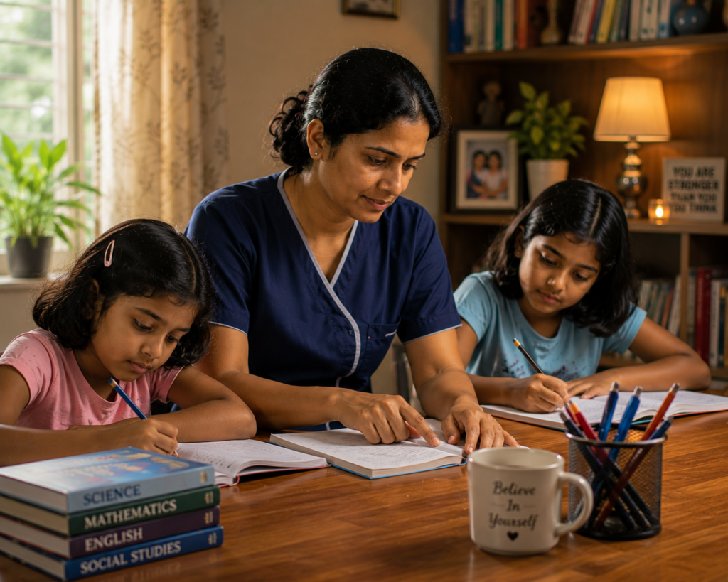 Mother Looking Toward A Hopeful Future With Confidence. This Image Represents A Hopeful Mother Looks Ahead With Confidence, Symbolizing Resilience, Growth, And The Determination To Build A Meaningful Future.