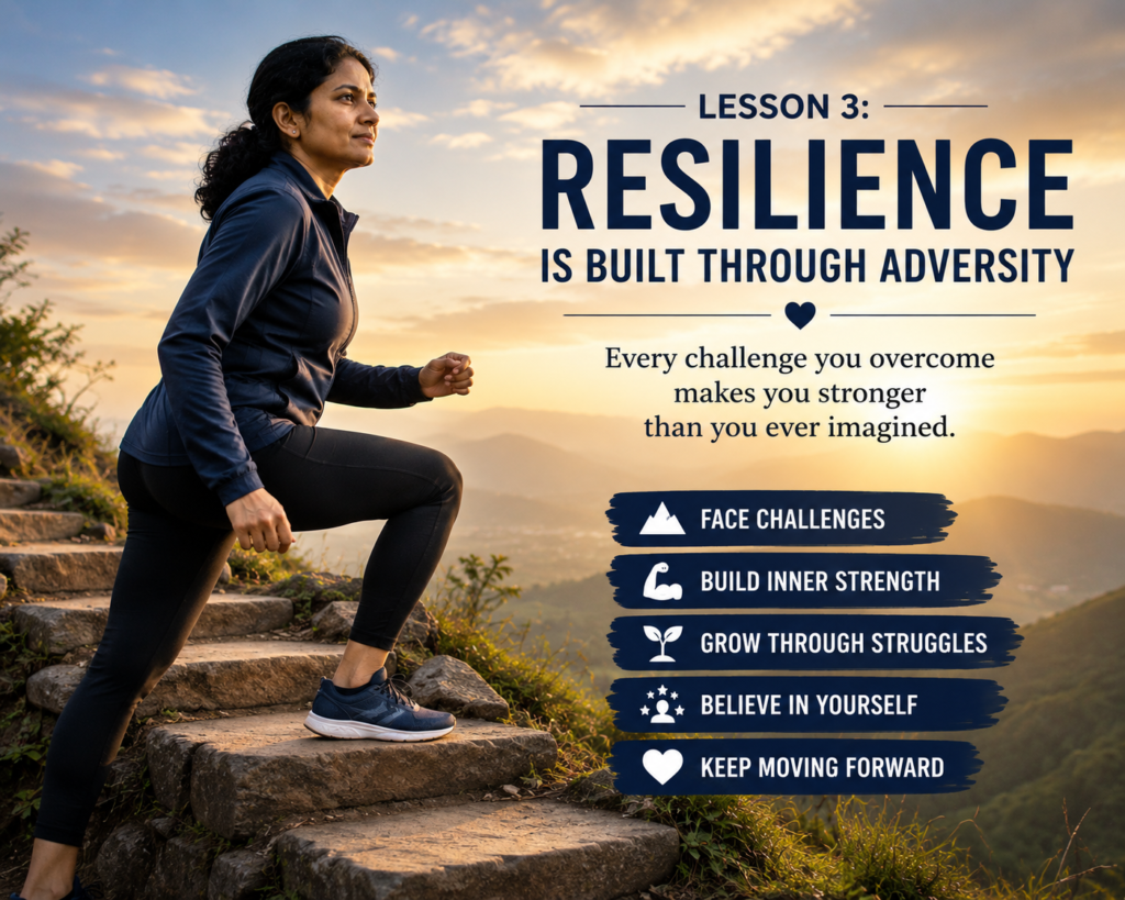 Life Lessons About Strength And Health Woman Overcoming Challenges With Determination.