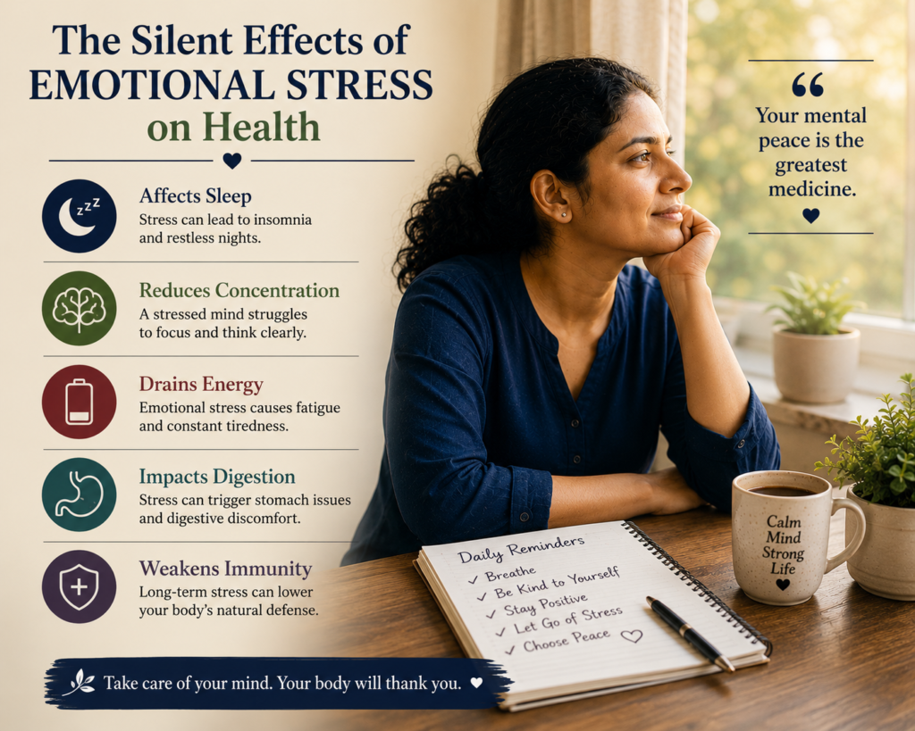 Mental Peace And Health Can Be Influenced By Emotional Stress, Sleep Quality, Energy Levels, Concentration, And Daily Well-Being.