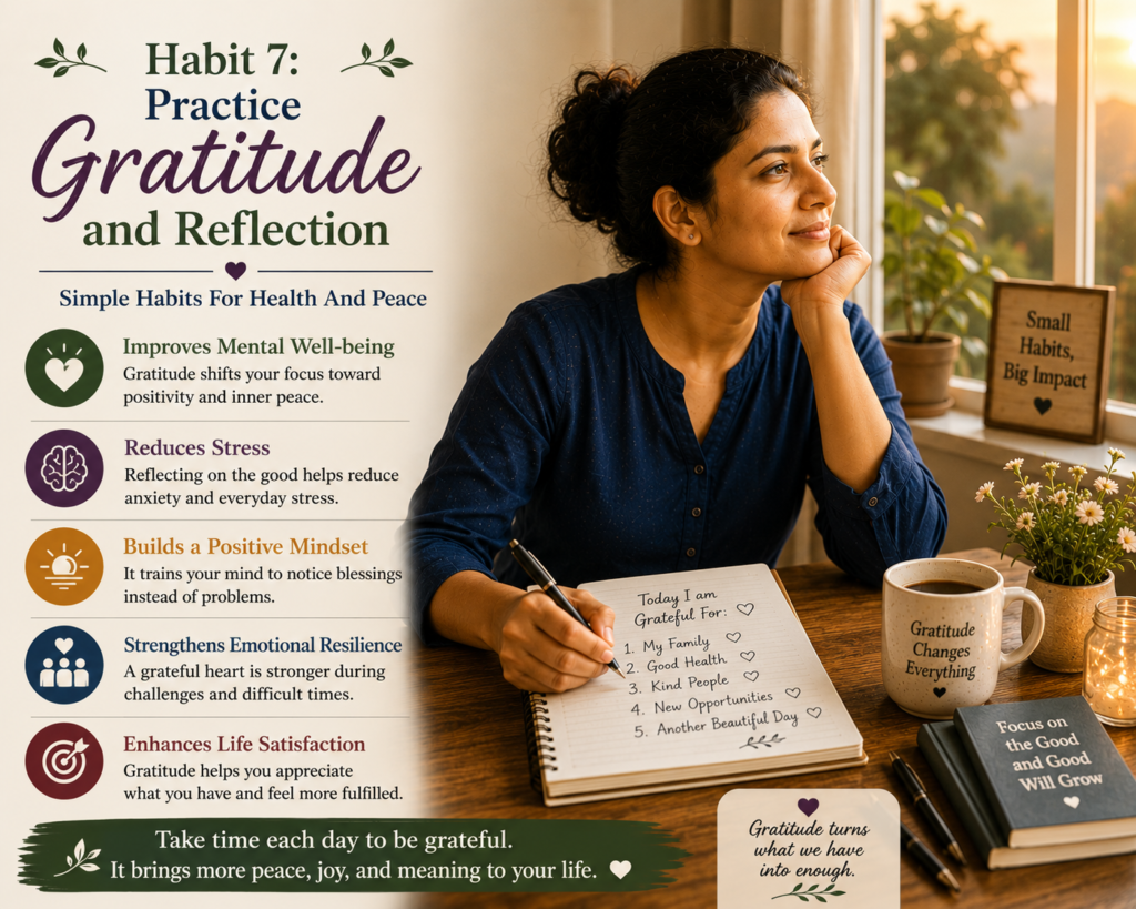 Simple Habits For Health And Peace Include gratitude And Reflection To support emotional Resilience And A Positive Mindset
