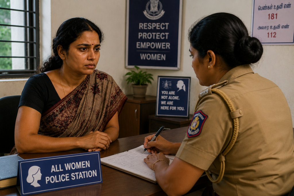 Seeking Help And Standing Up Courage Reflects The Moment When Seeking Official Help Became Necessary For A Safer Future.