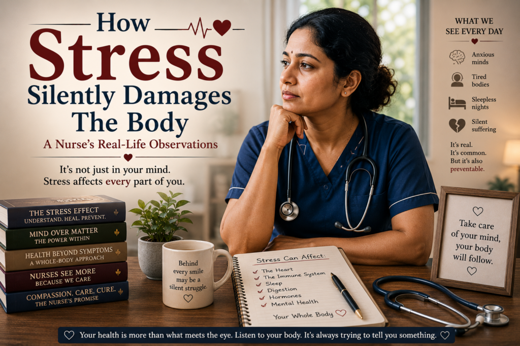 Stress Damages The Body nurse observing the hidden effects of stress on health