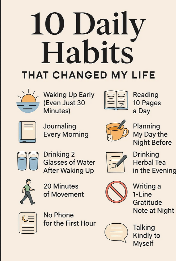 simple daily habits health routine lifestyle wellness
